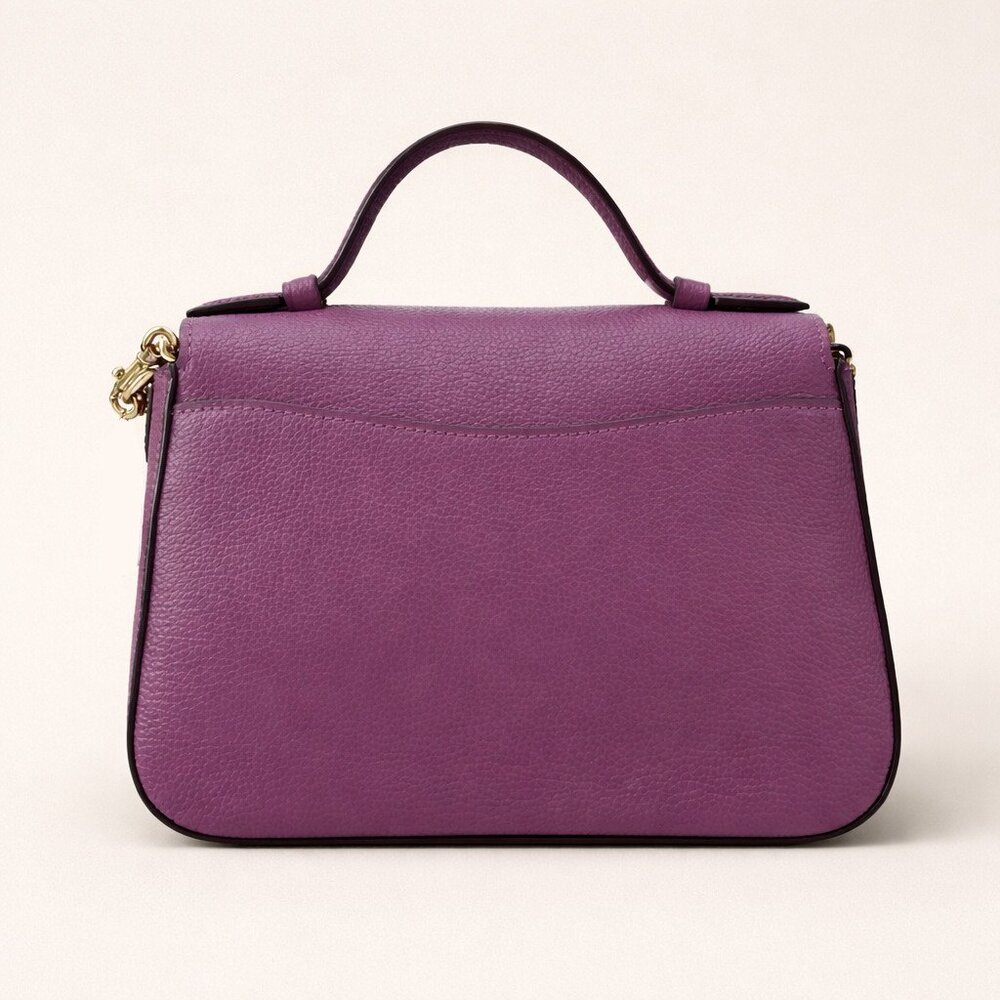 Coach Cassidy Top Handle Leather Crossbody Bag – Dark Berry - Picture 7 of 11